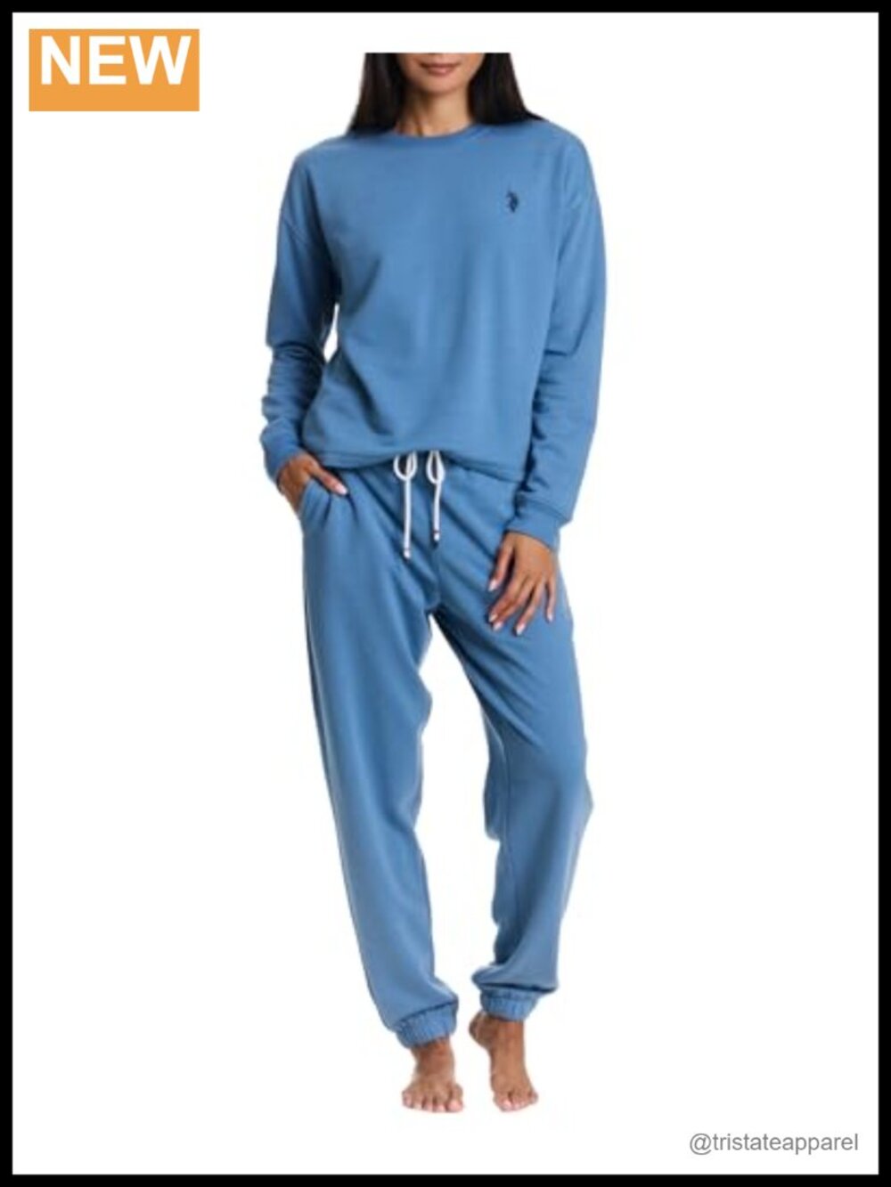 Womens 2-Piece Sweatsuit Lounge Set Fleece-Backed Jersey Sweatshirt Jogger
